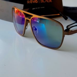 REVO BLACK Horizon Pilot/Aviator Shades RE 1193 02 BRAND NEW